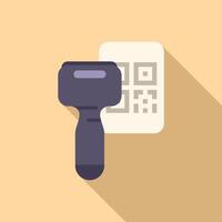 Scan device icon flat vector. Quick response vector