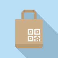 Label cell app icon flat vector. Scan paper bag vector