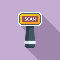 Scan face label icon flat vector. Cellular device smart vector