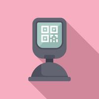 Code scanner icon flat vector. Label ticket product vector