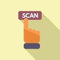 Scan finger matrix icon flat vector. Symbol scan smart vector