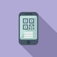 Scan phone code icon flat vector. Bar code smart vector