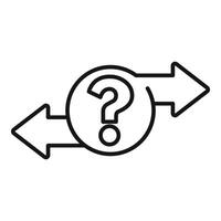 Question choice icon outline vector. Ambiguity test vector