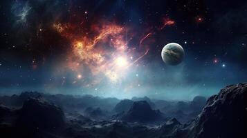 AI generated Planets and galaxies in space. Elements of this image furnished by NASA photo