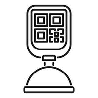 Code scanner icon outline vector. Label ticket product vector