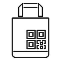 Label cell app icon outline vector. Scan paper bag vector