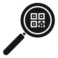 Magnifier bar code icon simple vector. Sign design device vector