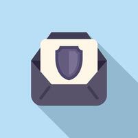 Black mail info icon flat vector. Data privacy vector