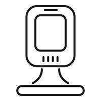 Scan device icon outline vector. Quick space coding vector