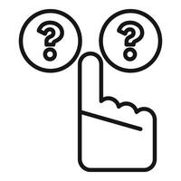 Question choice icon outline vector. Compact pointer vector