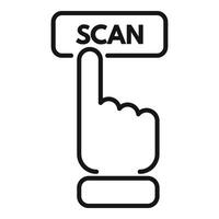 Scan finger matrix icon outline vector. Symbol scan smart vector