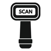 Scan face label icon simple vector. Cellular device smart vector