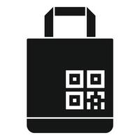 Label cell app icon simple vector. Scan paper bag vector