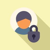 Privacy data avatar icon flat vector. Data secure vector