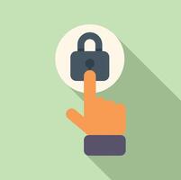 Lock data padlock icon flat vector. Breach information vector