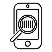 Cellular device quick icon outline vector. Scan smart bar vector