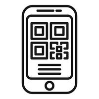 Scan phone code icon outline vector. Bar code smart vector