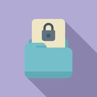 Locked access folder icon flat vector. Europe data vector