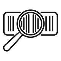 Scan magnifier glass icon outline vector. Ticket pay cell vector