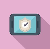 Approved secured data icon flat vector. Key online paper vector