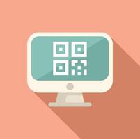 Scan bar code computer icon flat vector. Online receipt vector