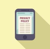 Phone privacy policy icon flat vector. Company use vector