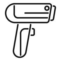 Bar code pistol icon outline vector. Box hand check vector