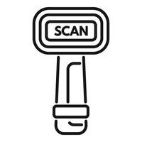 Scan face label icon outline vector. Cellular device smart vector