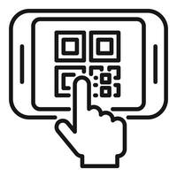 Touch bar control icon outline vector. Pay cell app vector