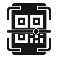 Line bar code icon simple vector. Label cell app vector