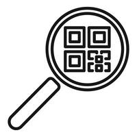 Magnifier bar code icon outline vector. Sign design device vector