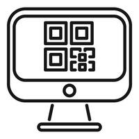 Scan bar code computer icon outline vector. Online receipt vector