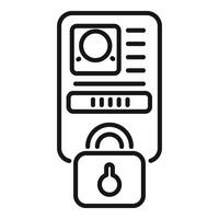 Device data password icon outline vector. Legal key vector