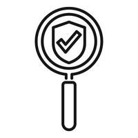 Search secured data icon outline vector. Privacy policy vector