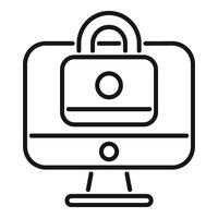 Data lock protect icon outline vector. Internet legal vector