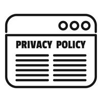 Web privacy policy icon outline vector. Internet legal key vector