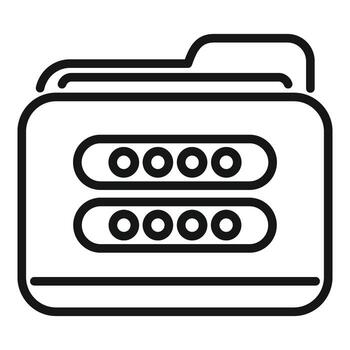 carpeta contraseña icono contorno vector. datos seguro vector