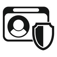 Secured data shield icon simple vector. Company business vector