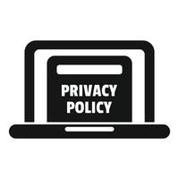 Laptop privacy policy icon simple vector. Protect rules vector