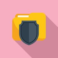 Locked secured folder icon flat vector. Document protect vector