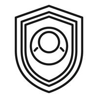 User data protect icon outline vector. Key online paper vector