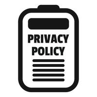 Privacy policy use icon simple vector. Private online paper vector