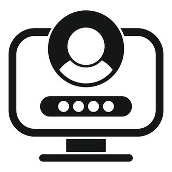 contraseña acceso datos icono sencillo vector. personal computadora vector