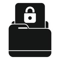 Locked access folder icon simple vector. Europe data vector