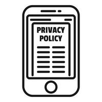Phone privacy policy icon outline vector. Company use vector