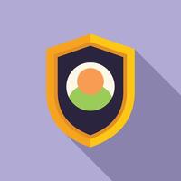 User data protect icon flat vector. Key online paper vector