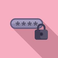 New password privacy icon flat vector. Protect document vector