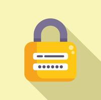 Padlock data access icon flat vector. Private use business vector