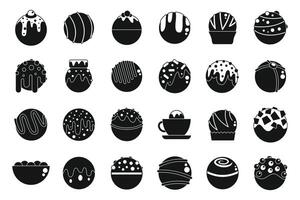 Cocoa bomb icons set simple vector. Food chocolate vector