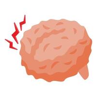 Brain problem icon isometric vector. Injury patient vector